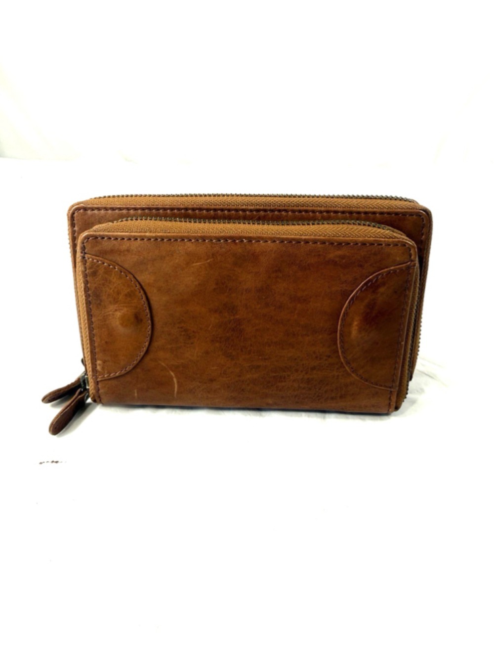 LandLeder German Handmade Wallet large Brown leather new double zip 16 cc slots